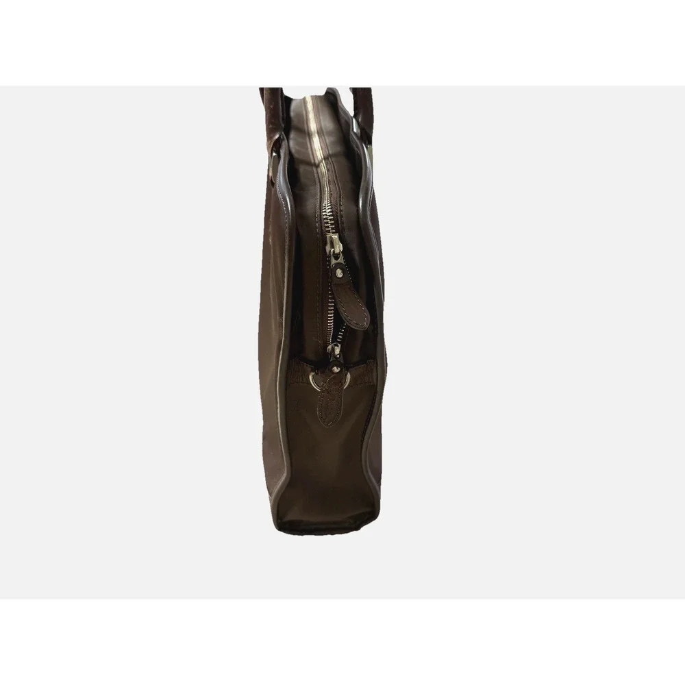 Paul Smith Brown Messenger Bag Briefcase Nylon & Leather Travel Carry On